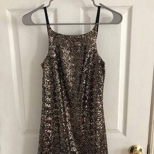 Gold Sequin Mini Dress